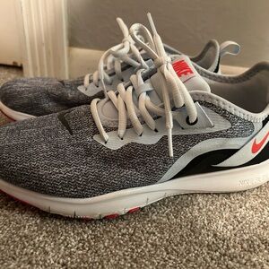 Nike Gray and White Running Shoes